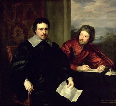 Portrait of Thomas Wentworth, Earl of Strafford and his Secretary, Sir Philip Mainwaring by Anthony van Dyck